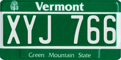 VT license plate XYJ766