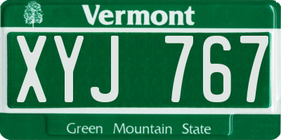 VT license plate XYJ767
