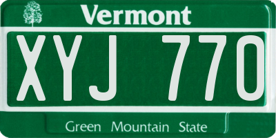 VT license plate XYJ770