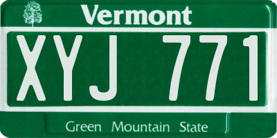 VT license plate XYJ771