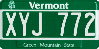 VT license plate XYJ772