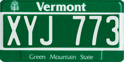 VT license plate XYJ773