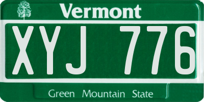 VT license plate XYJ776