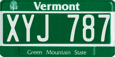 VT license plate XYJ787