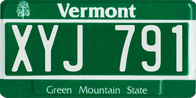 VT license plate XYJ791