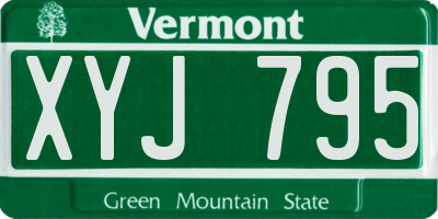 VT license plate XYJ795
