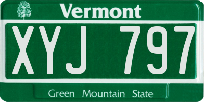 VT license plate XYJ797