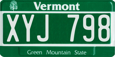 VT license plate XYJ798