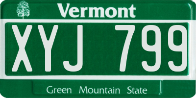 VT license plate XYJ799