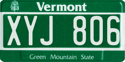 VT license plate XYJ806