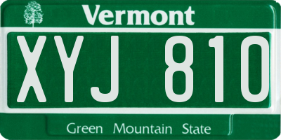 VT license plate XYJ810