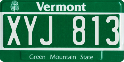 VT license plate XYJ813