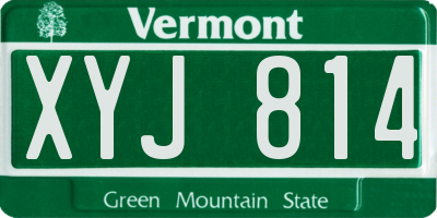 VT license plate XYJ814