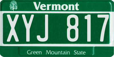 VT license plate XYJ817