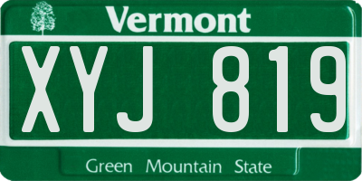 VT license plate XYJ819