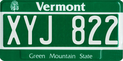 VT license plate XYJ822