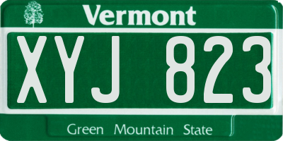 VT license plate XYJ823