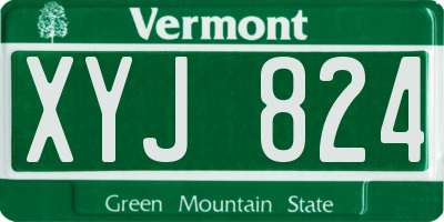 VT license plate XYJ824