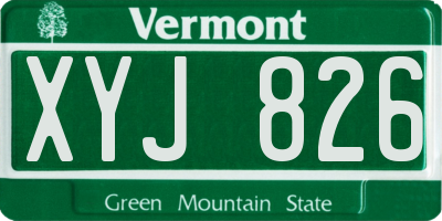 VT license plate XYJ826