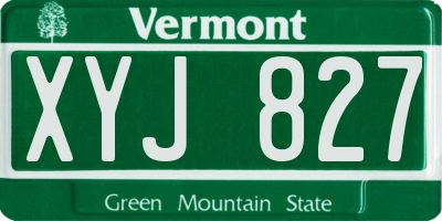 VT license plate XYJ827
