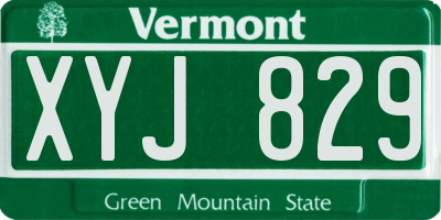 VT license plate XYJ829
