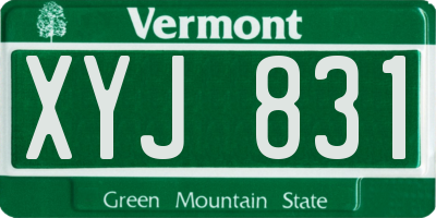 VT license plate XYJ831