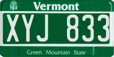 VT license plate XYJ833