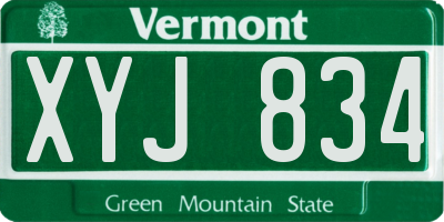 VT license plate XYJ834