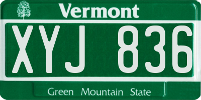 VT license plate XYJ836