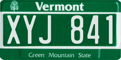 VT license plate XYJ841
