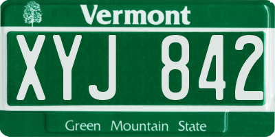 VT license plate XYJ842