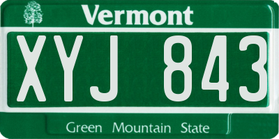 VT license plate XYJ843