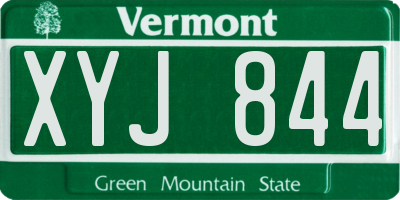 VT license plate XYJ844
