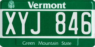 VT license plate XYJ846
