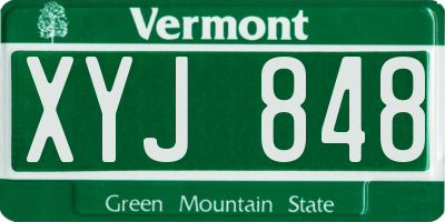 VT license plate XYJ848