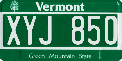 VT license plate XYJ850
