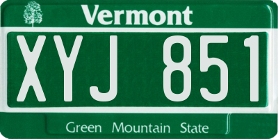 VT license plate XYJ851