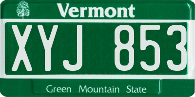 VT license plate XYJ853