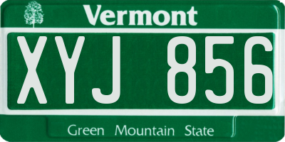 VT license plate XYJ856
