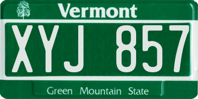 VT license plate XYJ857