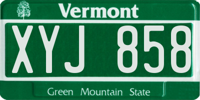 VT license plate XYJ858
