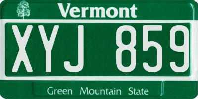 VT license plate XYJ859