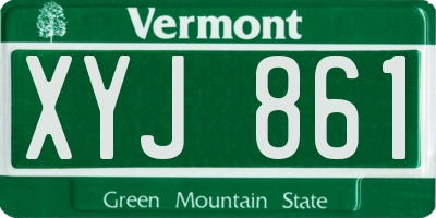 VT license plate XYJ861