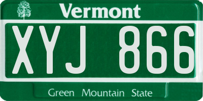 VT license plate XYJ866