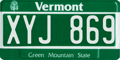 VT license plate XYJ869
