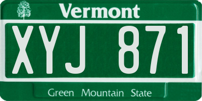 VT license plate XYJ871