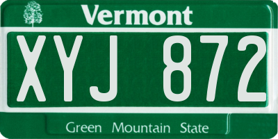 VT license plate XYJ872