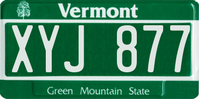 VT license plate XYJ877