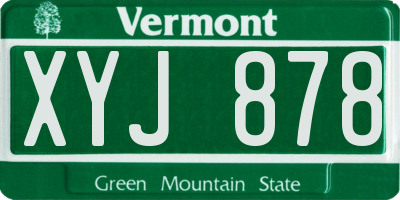 VT license plate XYJ878