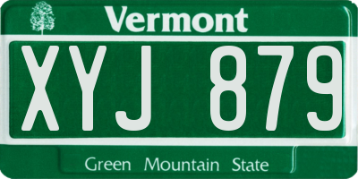 VT license plate XYJ879